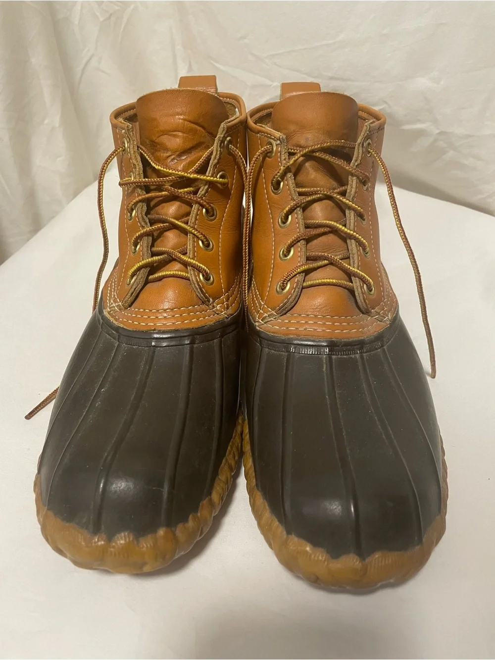 Vintage 1970s L.L. Bean Men’s Two-Tone Brown Waterproof Duck Boots